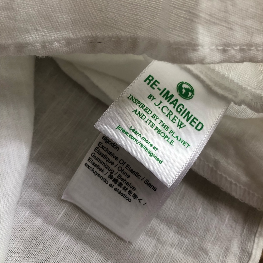 New w Tag: J Crew Smocked Beach Dress. White. Linen Cotton Blend. Size Medium - Picture 7 of 13